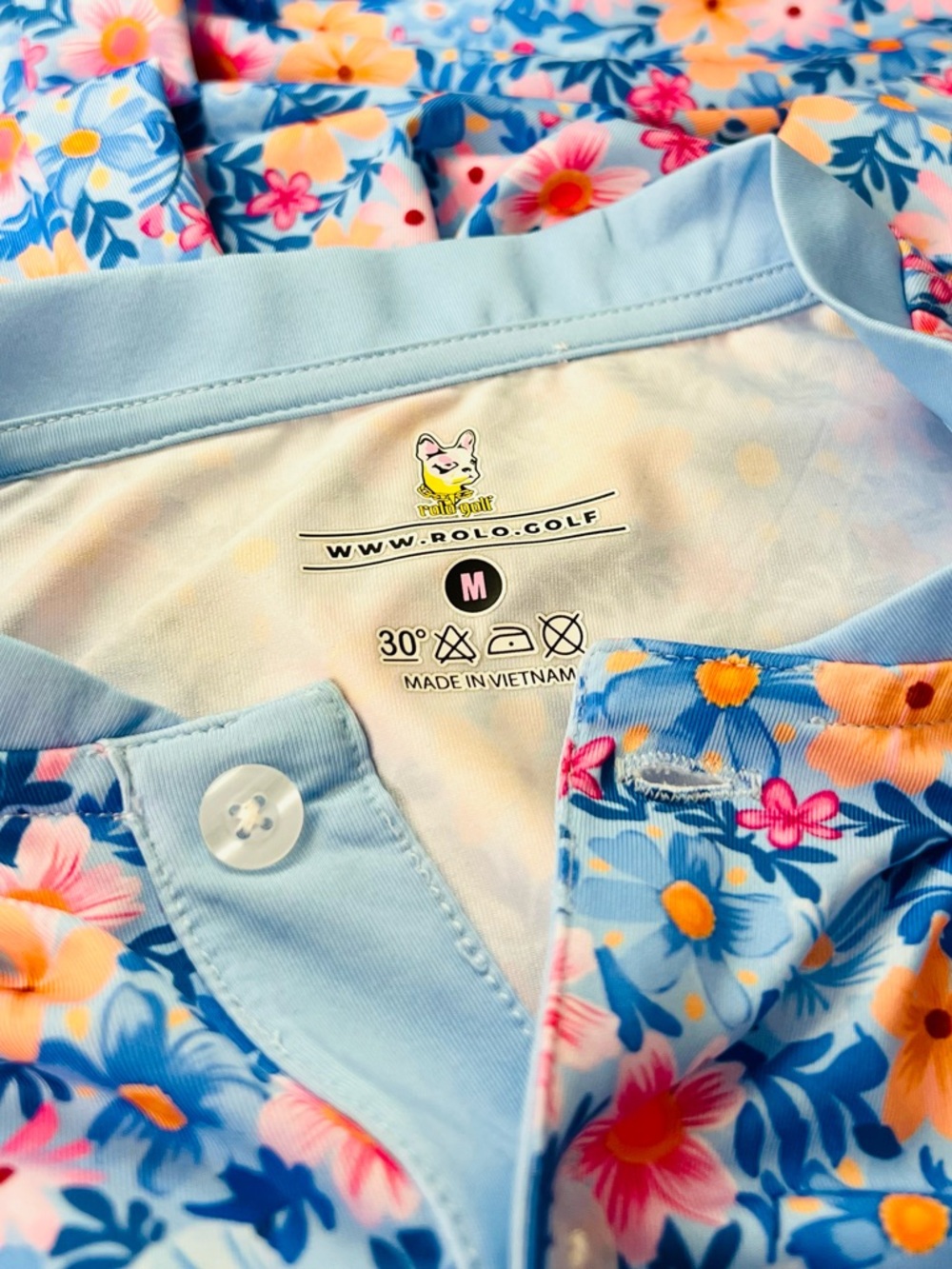 Rolo Golf Floral Polo Shirt in Light Blue
